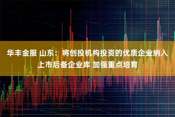华丰金服 山东:将创投机构投资的优质企业纳入上市后备企业库 加强重点培育